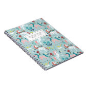 Unicorn blauw schattig regenboogmeisjes notitieboe notitieboek (Rechterzijde)