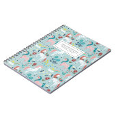 Unicorn blauw schattig regenboogmeisjes notitieboe notitieboek (Linkerzijde)