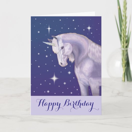Unicorn blije verjaardagskaart kaart (Voorkant)