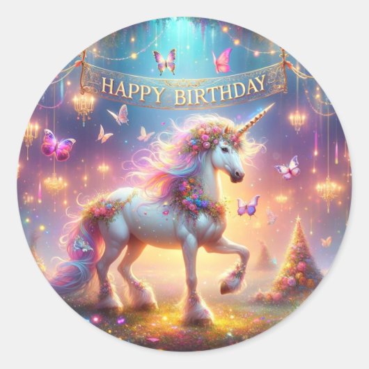 Unicorn Bliss : Stickers Anniversaire enchantés (Devant)
