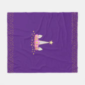 Unicorn, bloemen en gouden confetti met koninklijk fleece deken (Voorkant (Horizontaal))