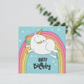 Unicorn Bonne carte de vacances d'anniversaire (Debout devant)