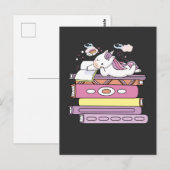 Unicorn Book Reading Girl Reader Future Librarian Briefkaart (Voorkant / Achterkant)