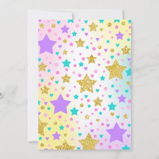 Unicorn Bowling Invitation Bowling fête d'annivers (Dos)