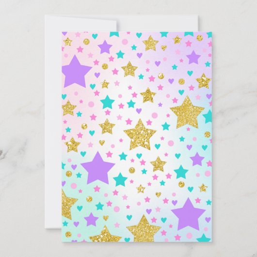 Unicorn Bowling Invitation Bowling fête d'annivers (Dos)