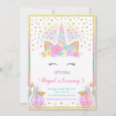 Unicorn Bowling Invitation, Unicorn Party, Bowling Kaart (Voorkant)