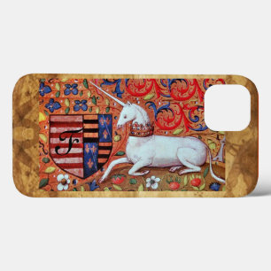UNICORN Brown Parchment Monogram iPhone 13 Hoesje