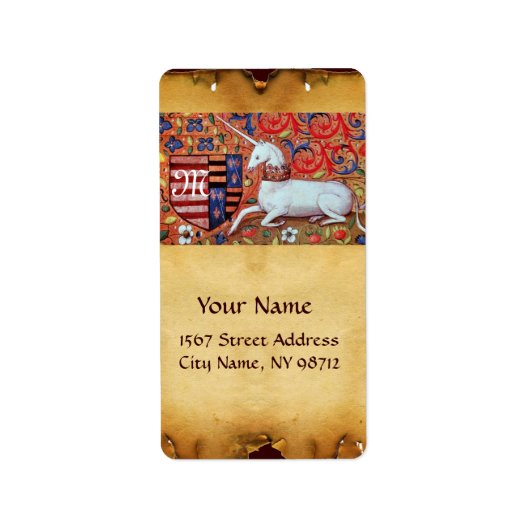 UNICORN BROWN PARCHMENT Monogram Etiket (Voorkant)