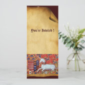 UNICORN, bruine witte rode champagne Kaart (Staand voorkant)