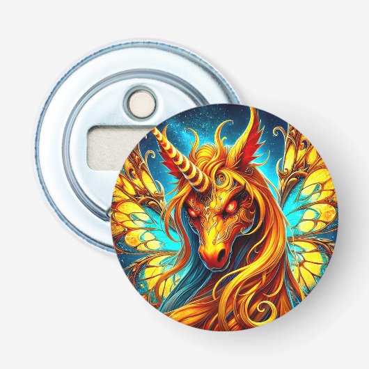 Unicorn Button Flesopener (Voorkant)