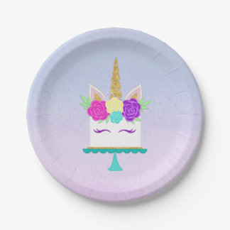 Unicorn Cake Birthday Bord Roze Paars Gold