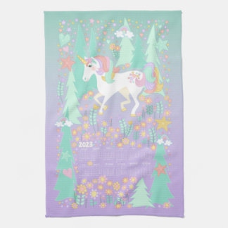 Unicorn Calendar Towel Theedoek