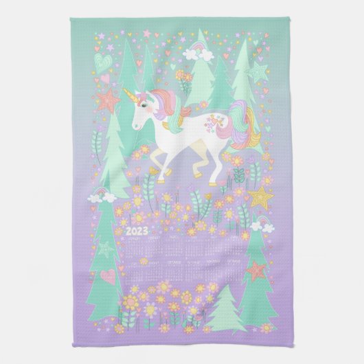 Unicorn Calendar Towel Theedoek (Verticaal)