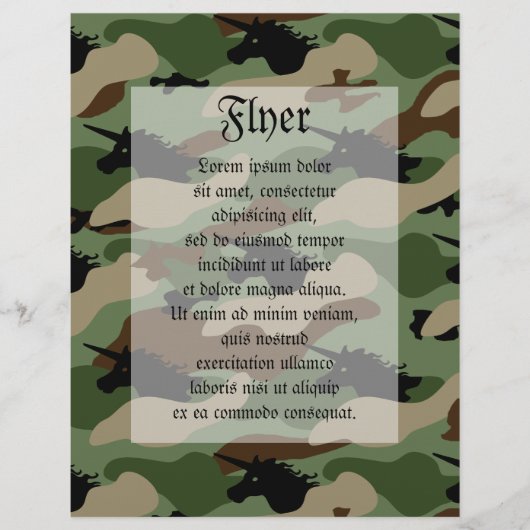 Unicorn Camouflage Flyer (Voorkant)