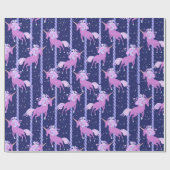 Unicorn Carousel- nacht Cadeaupapier (Vlak)