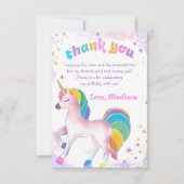 Unicorn Carte de remerciements magique d'anniversa (Devant)