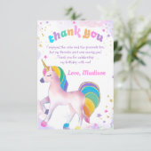 Unicorn Carte de remerciements magique d'anniversa (Debout devant)