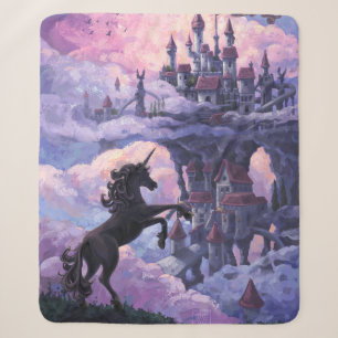 Unicorn Castle geschilderde kunst Sherpa Deken
