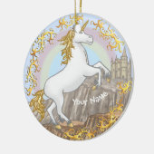 Unicorn Castle Keramisch Ornament (Links)