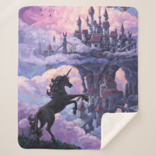 Unicorn Castle schild art Sherpa Deken