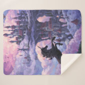 Unicorn Castle schild art Sherpa Deken (Voorkant (horizontaal))