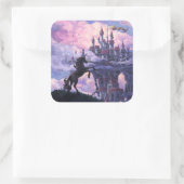 Unicorn Castle Vierkante Sticker (Tas)
