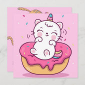 Unicorn Cat Feestdagenkaart (Voorkant / Achterkant)