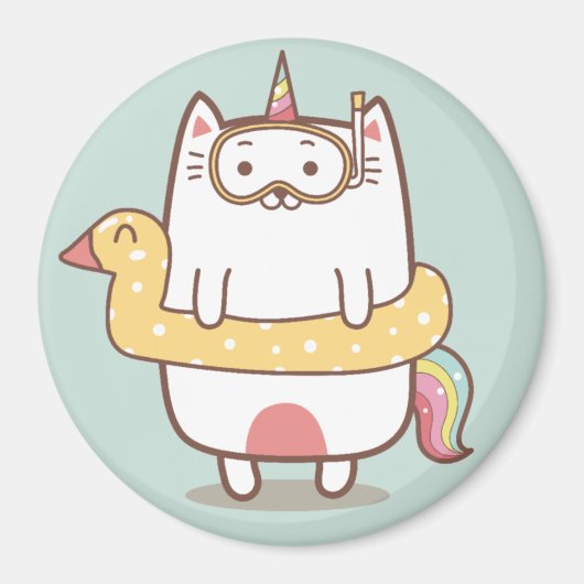 Unicorn Cat Magnet Magneet (Voorkant)