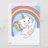 Unicorn Cat Rainbow Uitnodiging (Achterkant)