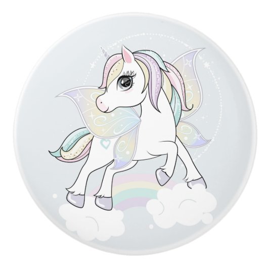 Unicorn Ceramic Pull Keramische Knop (Voorkant)