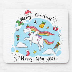 Unicorn Christmas Muismat