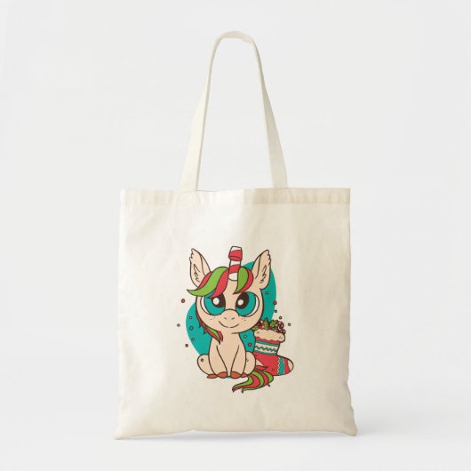 Unicorn Christmas Tote Bag (Voorkant)