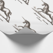 Unicorn Classic Running Magic Woodland Creature Cadeaupapier (Hoek)