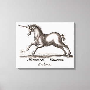 Unicorn Classic Running Magic Woodland Creature Canvas Afdruk
