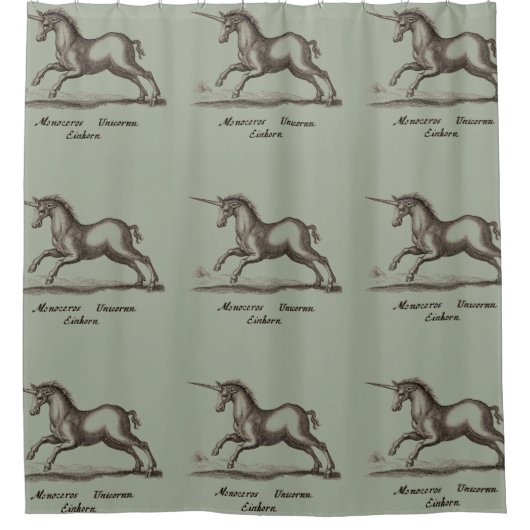 Unicorn Classic Running Magic Woodland Creature Douchegordijn (Voorkant)