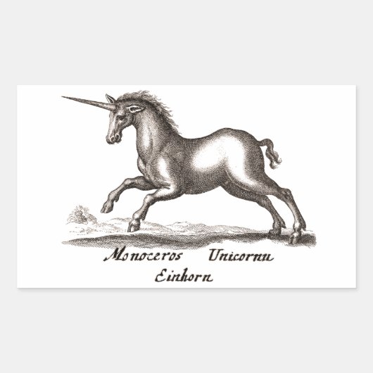 Unicorn Classic Running Magic Woodland Creature Rechthoekige Sticker (Voorkant)