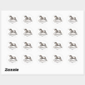 Unicorn Classic Running Magic Woodland Creature Ronde Sticker (Vel)