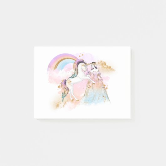 Unicorn Clipart Rainbow Fairytale Post-it® Notes (Voorkant)