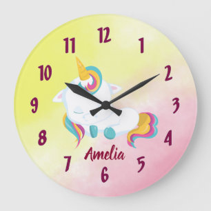  Unicorn Clock met jouw naam Grote Klok