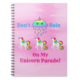 Unicorn Cloud Cartoon Cute Fun Girly Pink Notitieboek