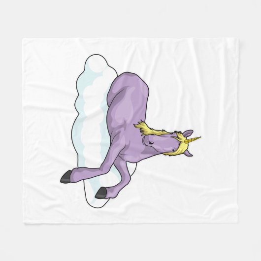 Unicorn Cloud Fleece Deken (Voorkant (Horizontaal))