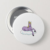 Unicorn Cloud Ronde Button 7,6 Cm (Voorkant /achterkant)