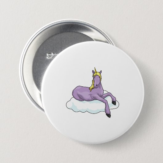 Unicorn Cloud Ronde Button 7,6 Cm (Voorkant /achterkant)