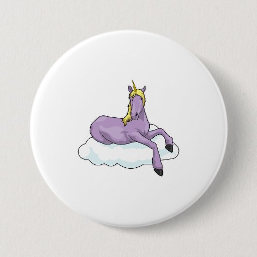 Unicorn Cloud Ronde Button 7,6 Cm (Voorkant)