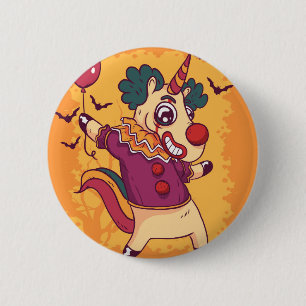 Unicorn Clown Ronde Button 5,7 Cm