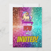 Unicorn Colorful Magic Rainbow Party Invitation (Dos)