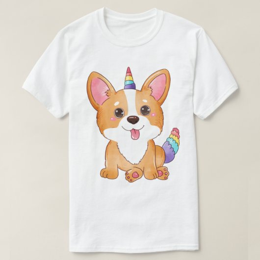 Unicorn Corgi T-Shirt (Design voorkant)