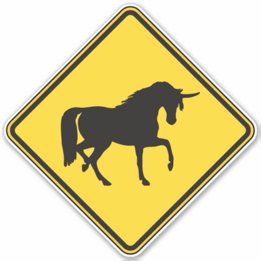 Unicorn Crossing Sticker (Voorkant)