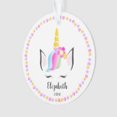 Unicorn Crown schattige kerstfoto Ornament (voorkant)
