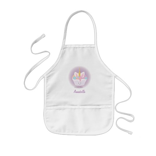 Unicorn Cupcake | Apron van Kind Kinder Schort (Voorkant)